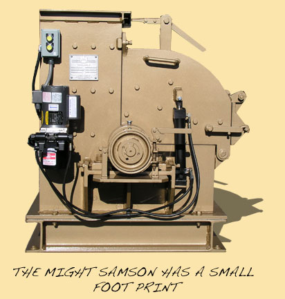 The Mighty Samson Hammer Mill has a small footprint.